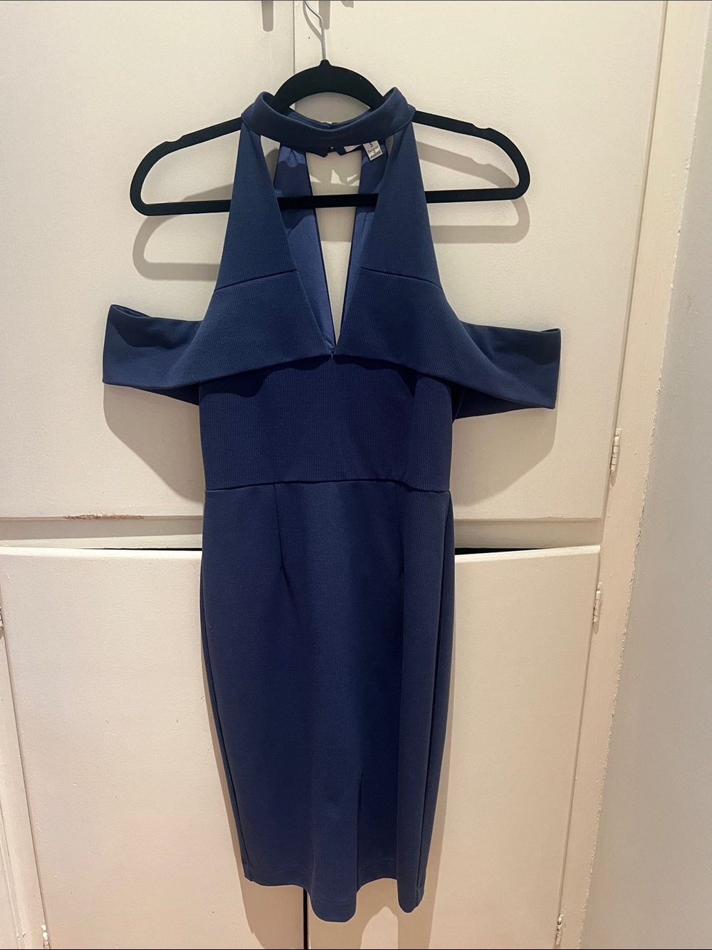 Shilla Australia Navy Blue Cold Shoulder Dress